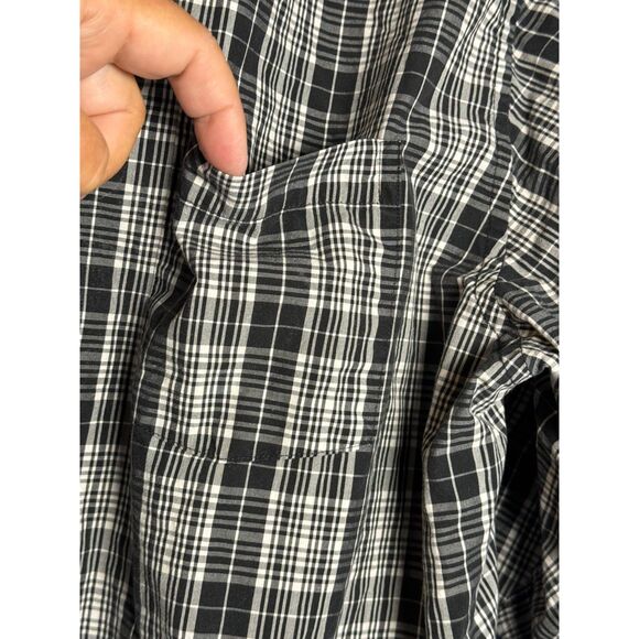 ROWM 2XB Black Plaid Long Sleeve Mens Shirt - Picture 8 of 8